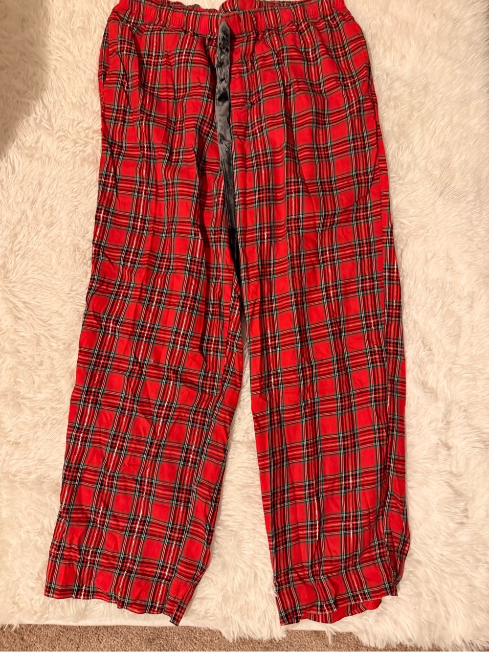 PINK Victoria's Secret Red Plaid  Jogger Pants